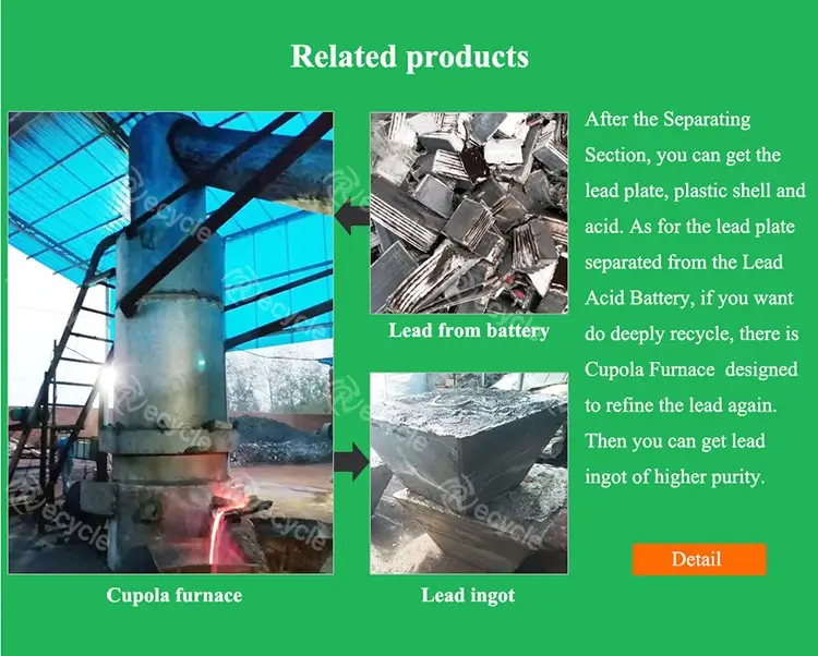 Scrap Small Type Lead Acid Battery Recycling Machine