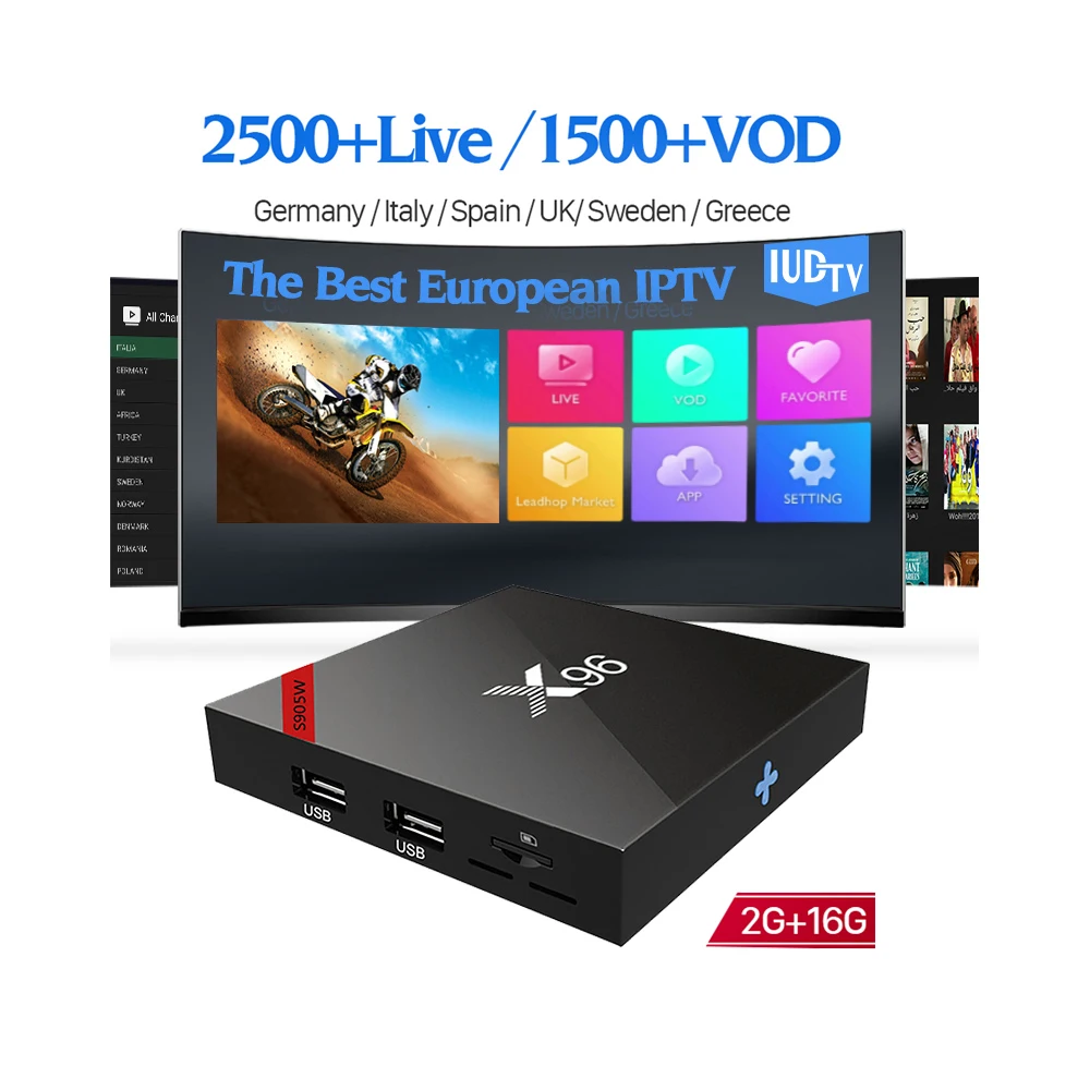 

12 Months IUDTV Code Iptv Subscription Reseller IPTV Europe Sweden IPTV Box X96W Smart TV Box Android 7.1, N/a