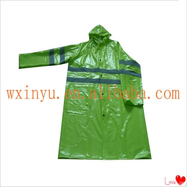 Waterproof green rubber raincoat To Keep You Warm and Safe 