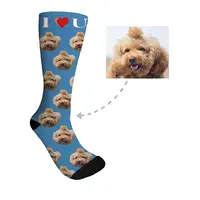 

No MOQ Custom Personalized Photo Socks Baby Pet Dog Kids Picture Socks