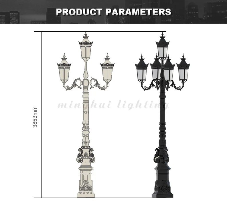 western-style garden street light post top light