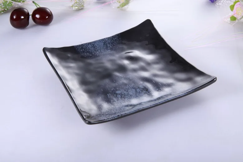 Japanese tableware /black Sushi dinner set/Japanese imitation porcelain glass  tableware