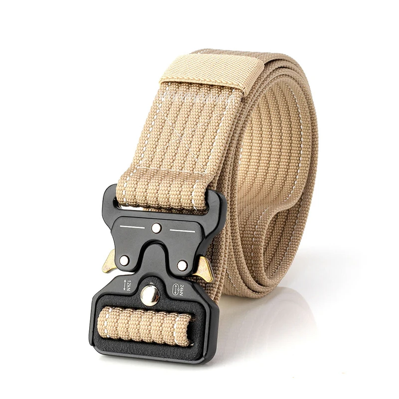 
OEM fabric nylon waist alloy buckles military belt fashion custom designer fabric mens tactical belt 
