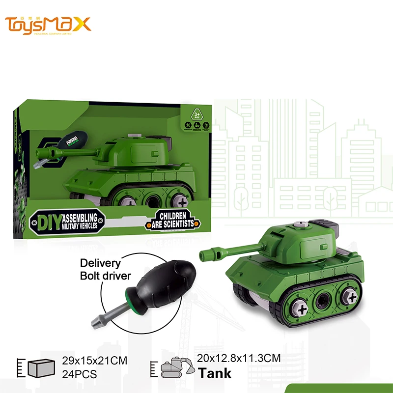 Educational Tank Model Diy Construction Truck Toy Kids Car DIY Car