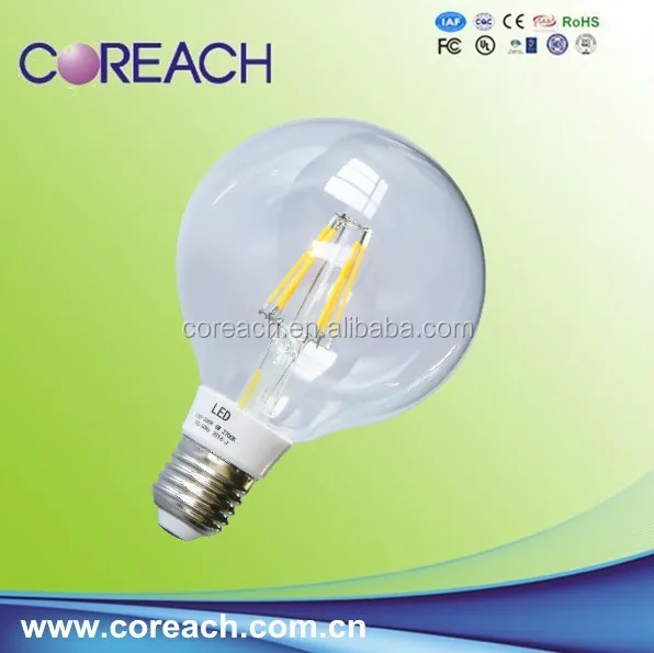 4W G95 lamp base 360degree filament led bulb, led lighting lowest price list on alibaba Coreach