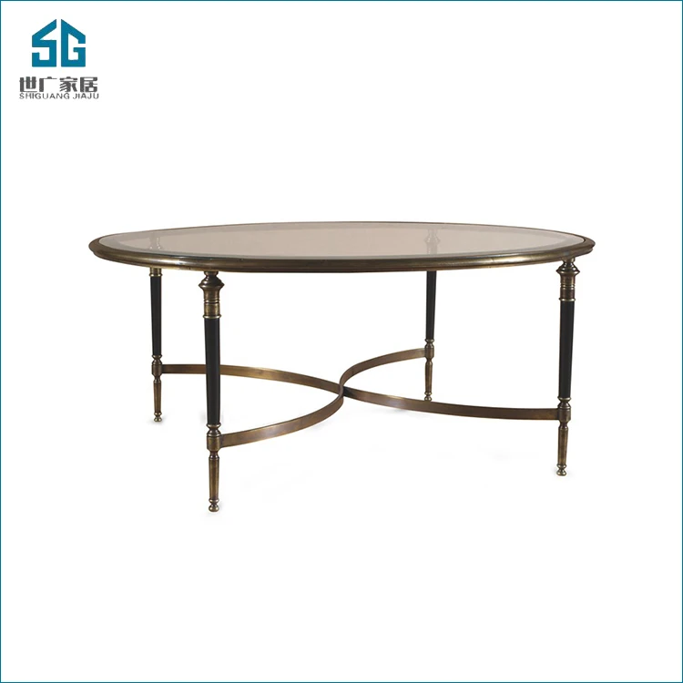 Modern transparent top glass round side table for living room