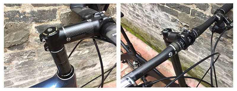 Carbon Fiber 6/17degree MTB Mountain Road Bicycle Handlebar Stem bike parts 145g