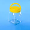 Cookie Biscuit Candy Pot Tub Square 60oz 1800ml 1.8 Litre Clear PET Jar Packaging Plastic Food Container for Nut Almond Snack