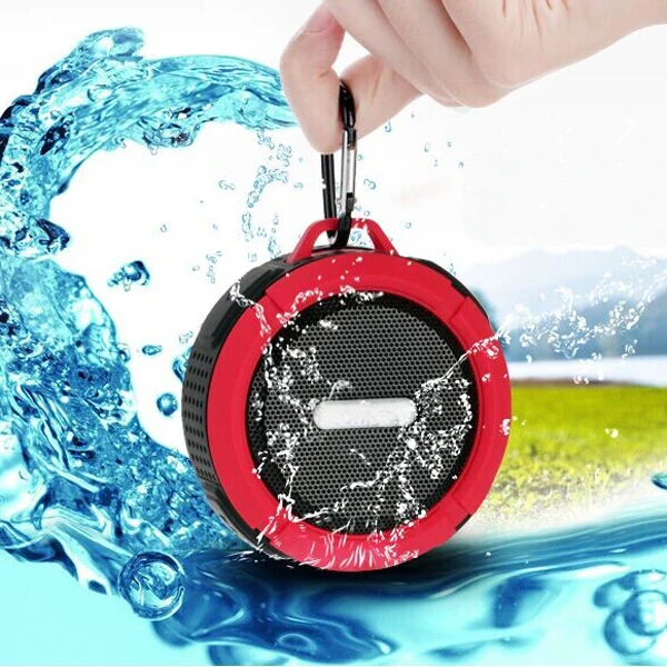 

Most popular rechargeable waterproof speaker round shape speaker with TF card bathroom shower, Black blue green yellow red black