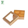 Lid And Base With Clear PVC Window Golden Metallic Compartment Inlay Tray Macaron/Chocolate Packaging Gift Box