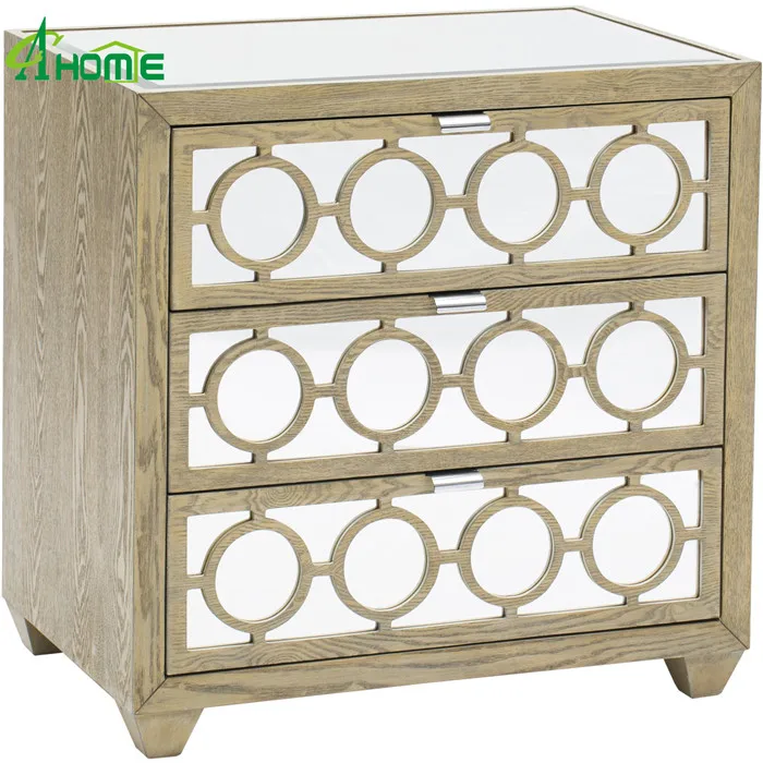 Chinene Antique Circle Design Cheap Mirrored Chest Of Drawers