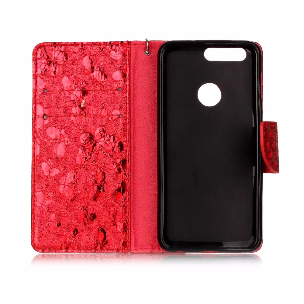 Book Wallet Stand colorful butterfly case for HUAWEI honour 8 leather flip phone case for HUAWEI honour 8