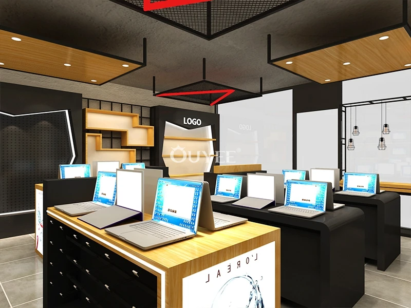 Custom Fashion Retail Modern Computer Shop Design/Laptop Store Display
