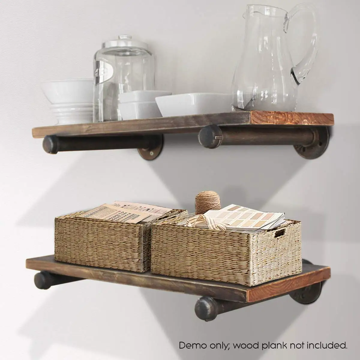 6pcs Rustic Pipe Decor Industrial Diy Pipe Shelf Bracket For Wood