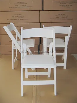 white wood resin folding chair with vinyl padded seat buy white