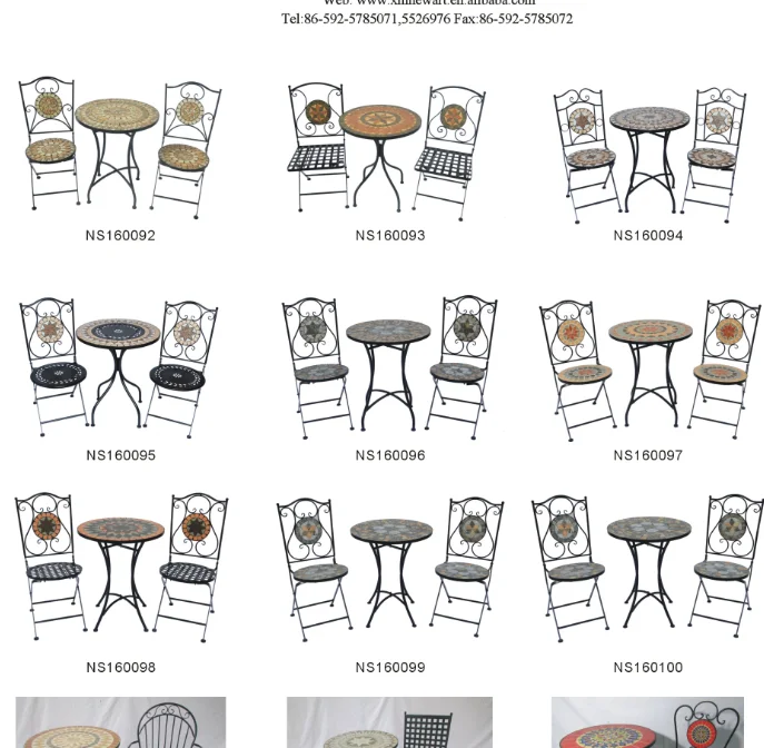 Garden Furniture Mosaic Table And Chair For Outdoor Patio Garden Sets