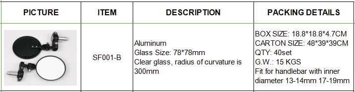 Hot sales bar end mirrors CNC universal motorcycle rearview mirror