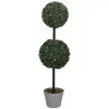 UV artificial plants bonsai indoor trees decorative artificial boxwood double topiary ball pot tree for outdoor home decor