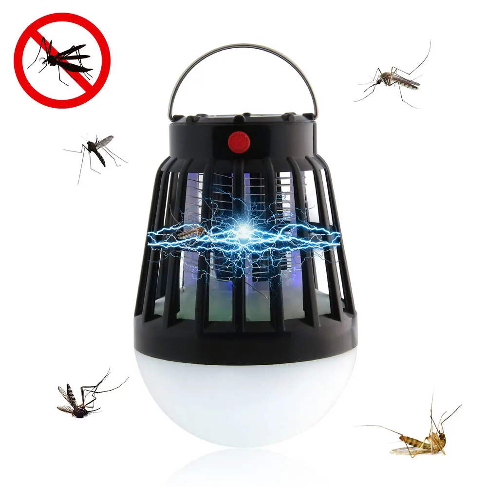 2200mAh 4 LED Solar Powered Mosquito Killer Bug Pest Insect Zapper UV Lamp Light