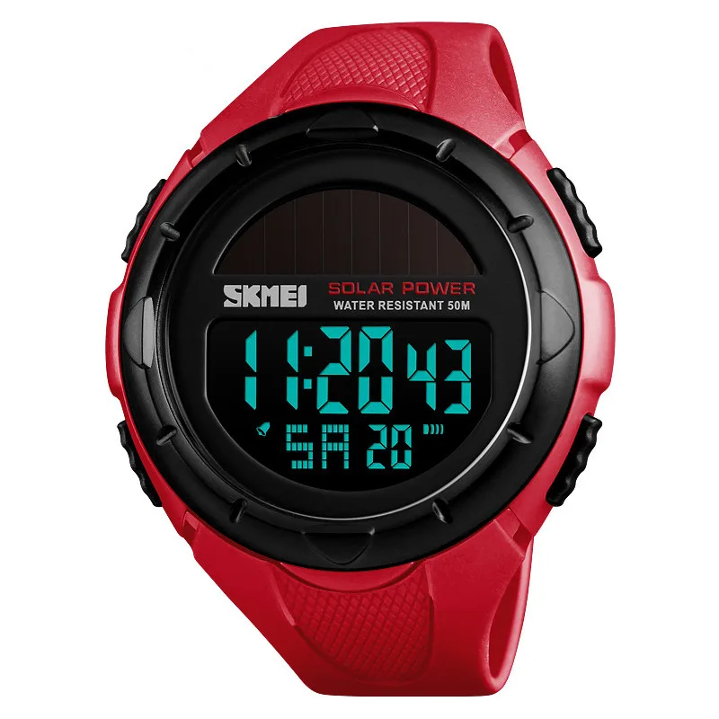 

Red watch Digital skmei 1405 sport new style solar power watch