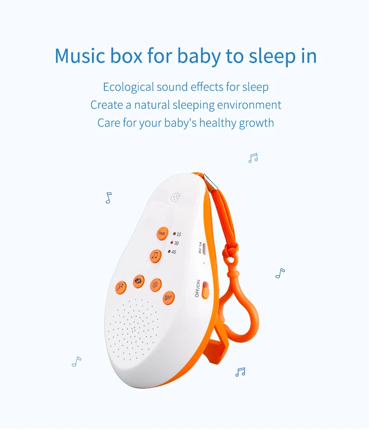 

Baby White Noise Sleep Aid Sound Machine With Baby Cry Sensor And Recording, Orange