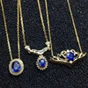 crystal avenue wholesale jewelry 18k gold South Africa real diamond natural sapphire necklace for women from Sri Lanka