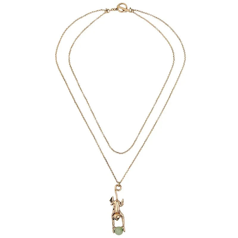

xl02127 Gold Plated Jewelry Wholesale Cute Monkey Pendant Necklace For Women