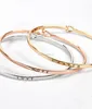 Three tone message bangle set women gold thin bangles engravable jewelry blanks bracelet