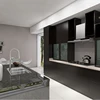Solid Wood Black Kitchen Cupboard Set