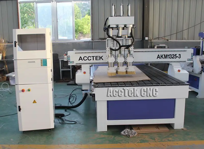 China 3 heads high accuracy wood router for engraving cutting  AKM1325-3