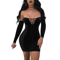 

Designer Clothing Factories Slim Tight Sexy Velvet Bodycon Dress