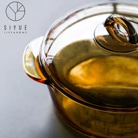 

Transparent Round Heat Resistant Glass Casserole