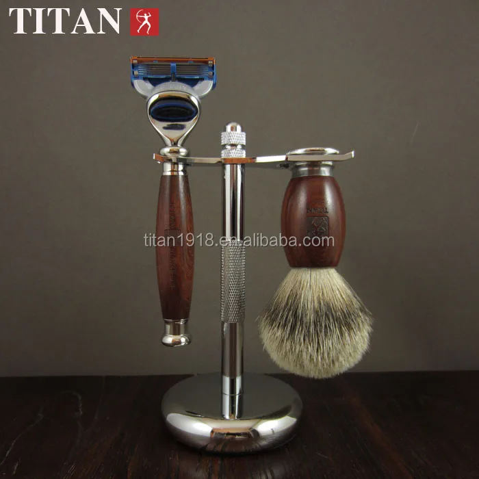 

razor set 5 layers blade razor with mahogany wooden handle