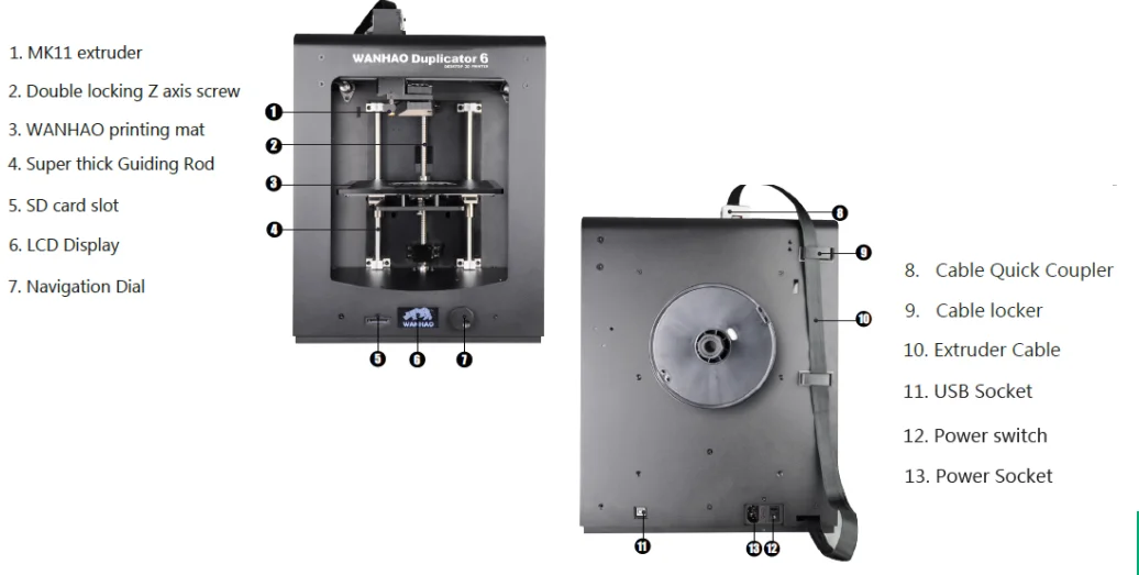 impresora 3d WANHAO D6plus kit 3D printer with auto leveling