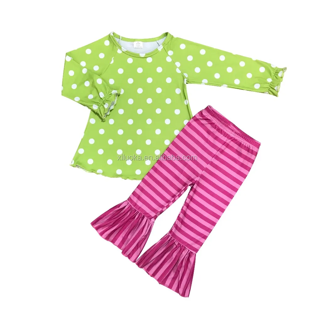 

Fall/Winter clothes boutique outfits soft comfortable Children outfits polka dot pattern set, Picture