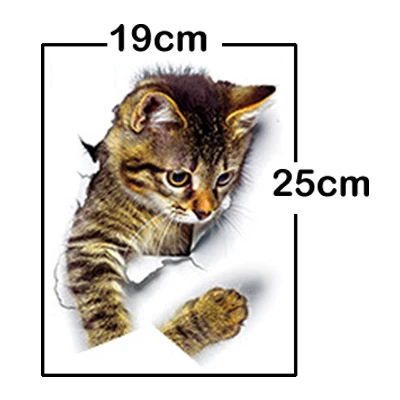 

Z821 Hole View Cat Dog 3D Wall Sticker Bathroom Toilet Kids Room Wall Decals Sticker Waterproof Poster