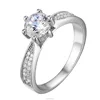 Wholesale High Quality Real 925 Sterling Silver Classic Grade AAAAA Cubic Zirconia Ring