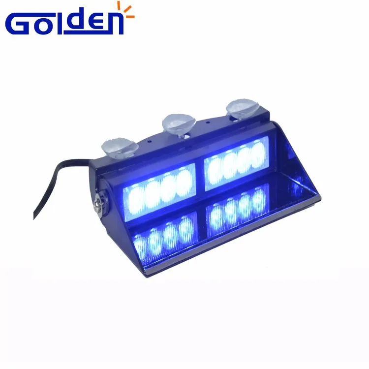 Blue Car Window Interior Mount Deck Emergency Led Dash Lights For