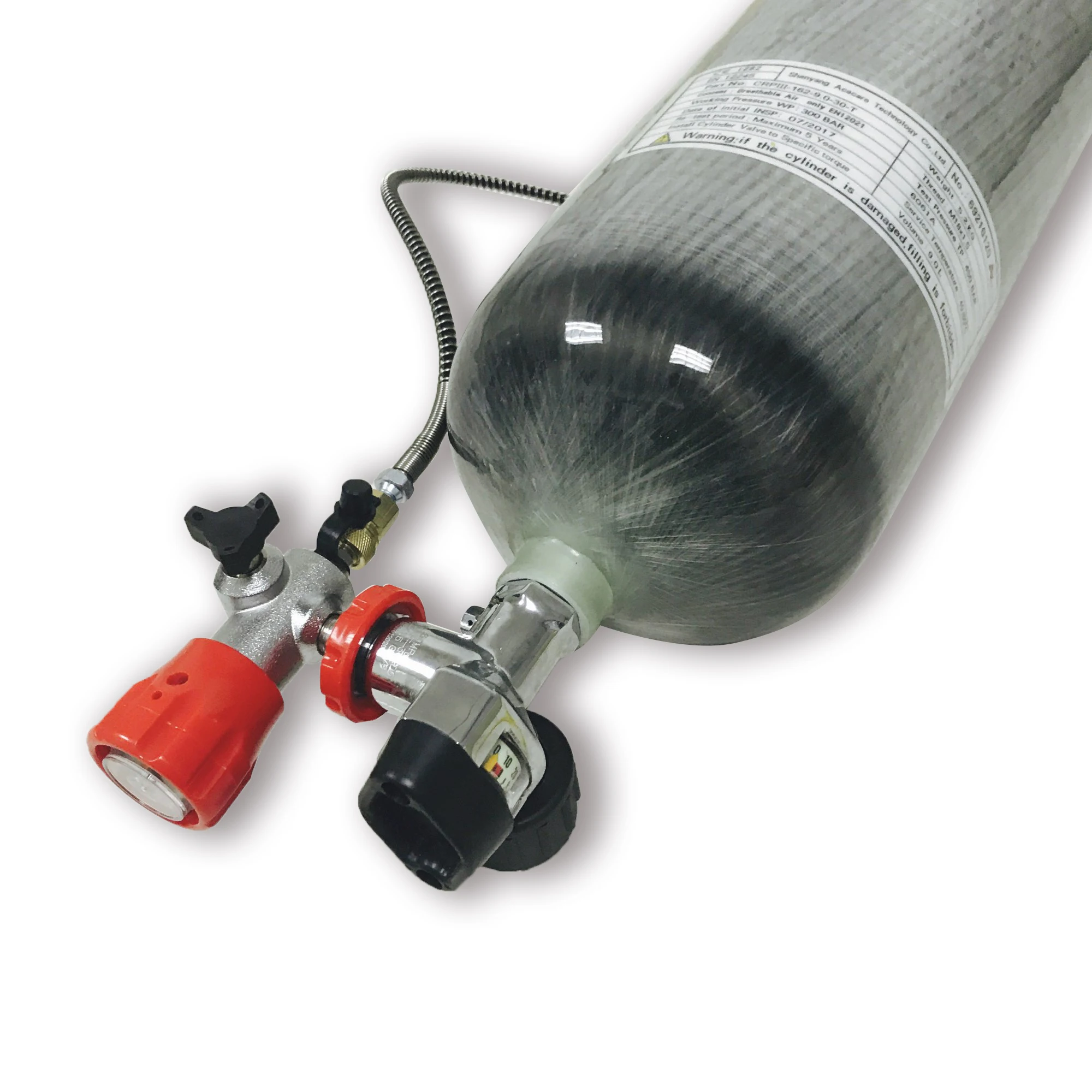 

9L 30Mpa 4500psi High Pressure Carbon Fiber Cylinder Compressed Air PCP Refill for Breathing, Grey