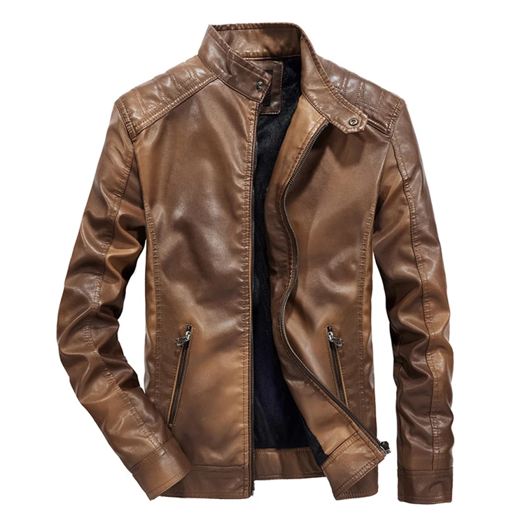 

Autumn Casual Windproof Men's PU leather Jacket In Stock