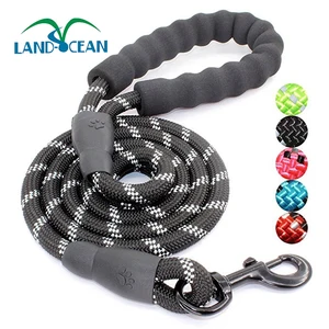 Fashion  nylon 8mm thickness round jacquard reflective strap dog leash