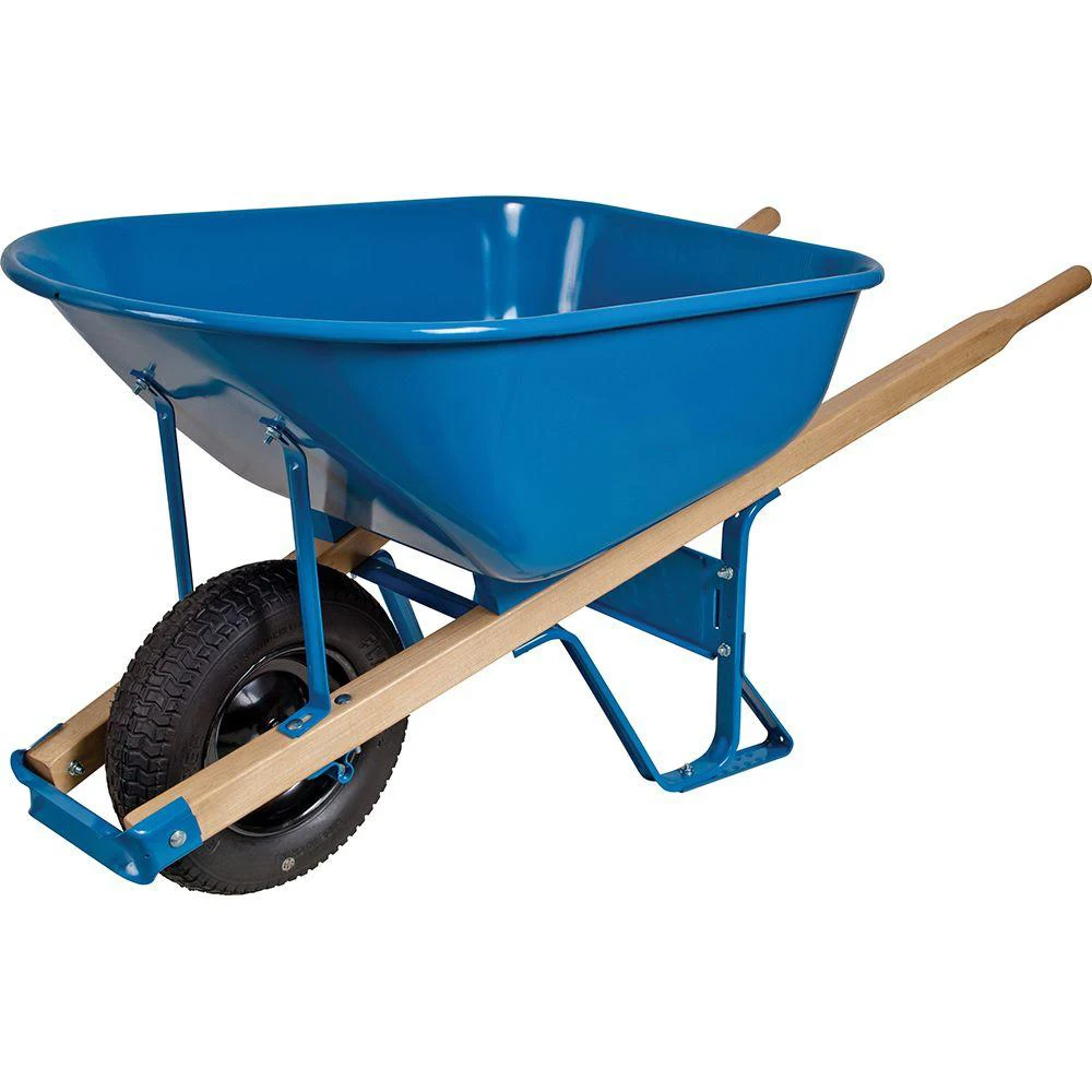 Wheelbarrow Heavy Duty Wooden Handle Steel Metal Wheel Barrow Pneumatic
