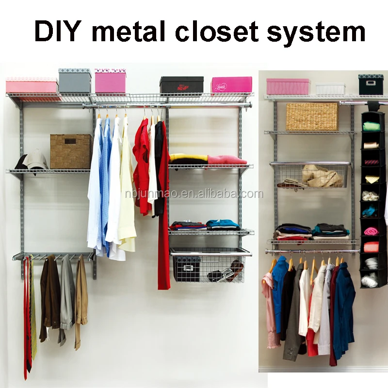 High Quality Diy Metal Walk In Closet Shelving Organizer System
