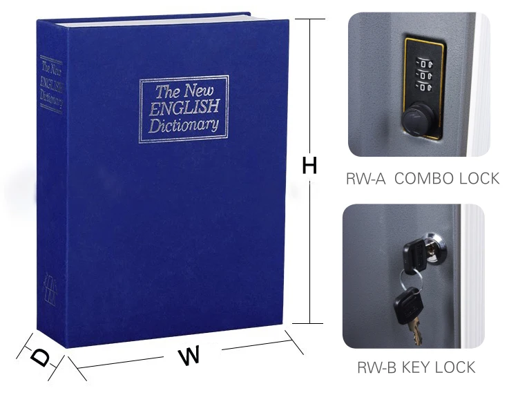 Safewell Bs0102k Secret Book Shape Storage Money Safe Box Unique Book