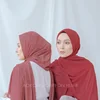 Free shipping 80 colors women malaysia thick georgette scarf shawls and wraps muslim premium solid plain bubble chiffon hijabs