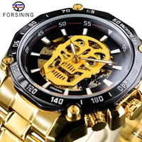 

Forsining Watch Skull Design Black Golden Wristwatches Luminous Design Men's Automatic Sport Watches Top Brand Luxury Clock