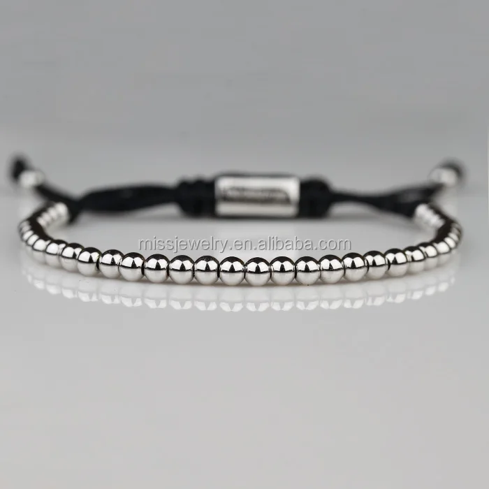 

925 Sterling Silver 8mm Bead Regular Bracelet With Charm