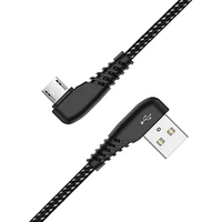 

New mould nylon braided PVC jacket 90 degrees elbow high speed charging transfer right angle micro USB data cable for Android