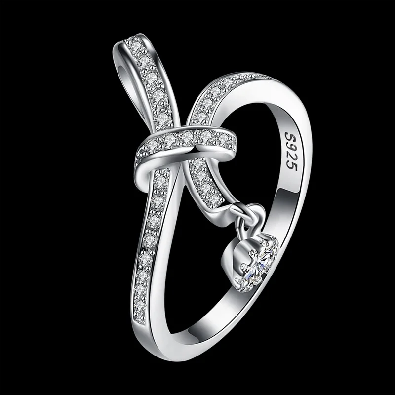 

Wholesale Women Fashion Zircon Stone Finger Ring Jewelry Band s925 Ring