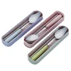 Portable Stainless Steel Cutlery set with ceramic handle Chopstick Spoon Fork